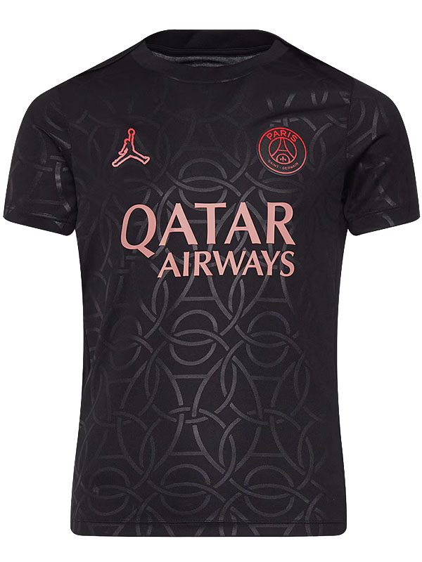 Jordan paris saint-germain maillot de football spécial d'avant-match Academy noir pour adulte uniforme d'entraînement pour homme tenue de sport haut 2025-2026